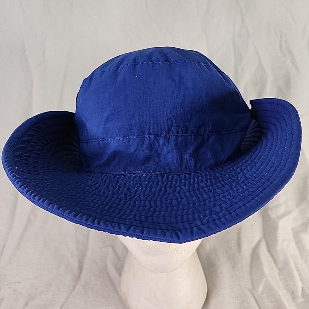 Hat Nylon Bucket Blue L Unisex Waterproof Snappable Floppy Brim Venting Holes